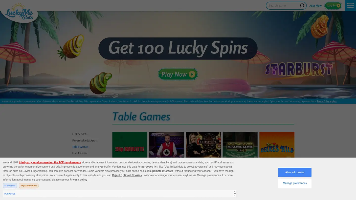 LuckyMe Slots Casino DK — Game lobby