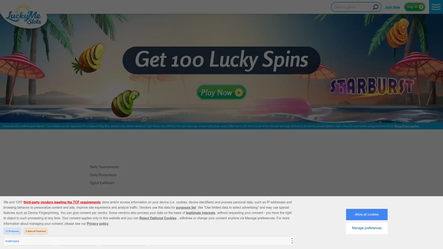 LuckyMe Slots Casino DK — Banking