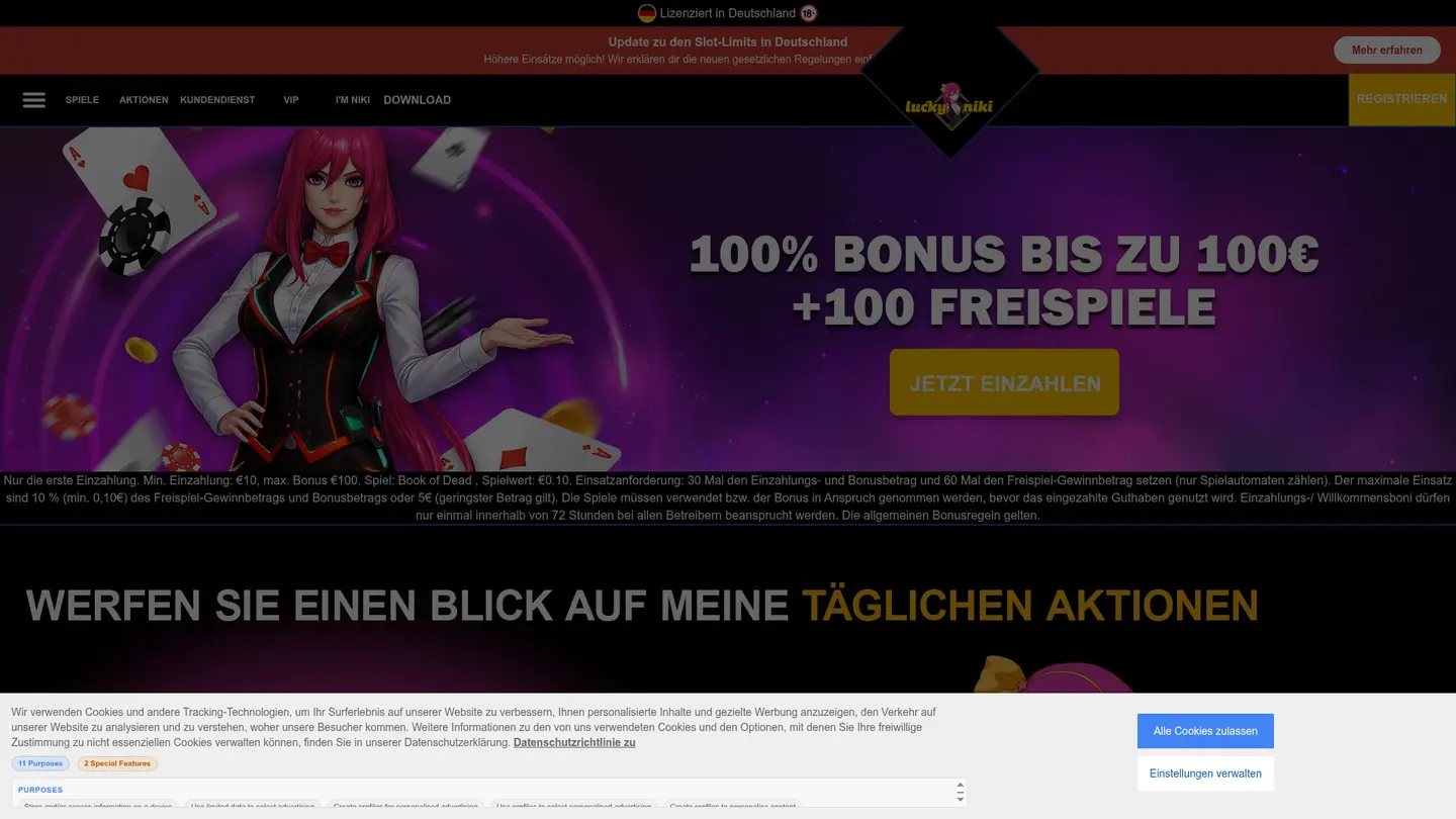 LuckyNiki Casino DE — Support and licensing
