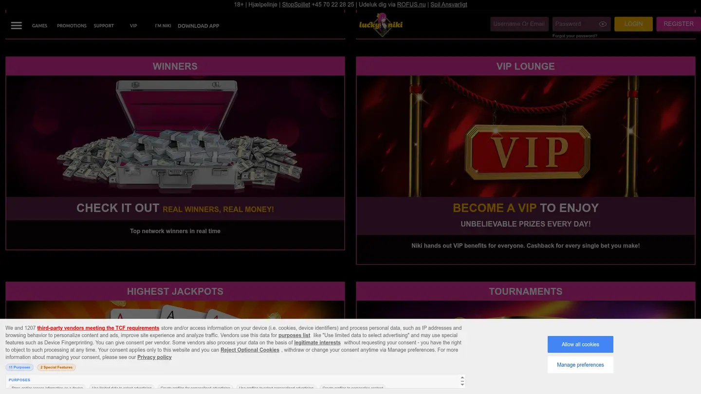 LuckyNiki Casino DK — Offers in detail