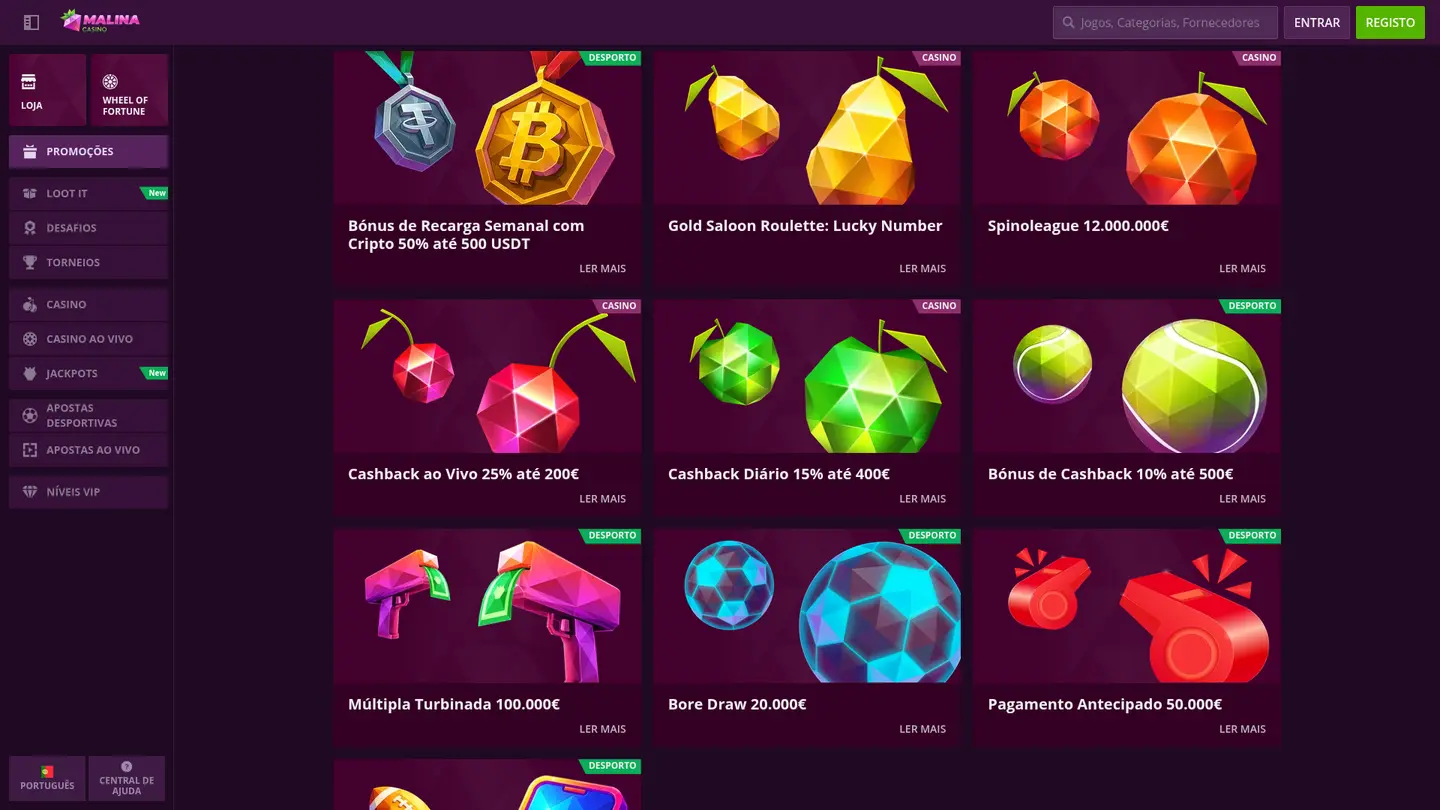 Malina Casino — Offers in detail