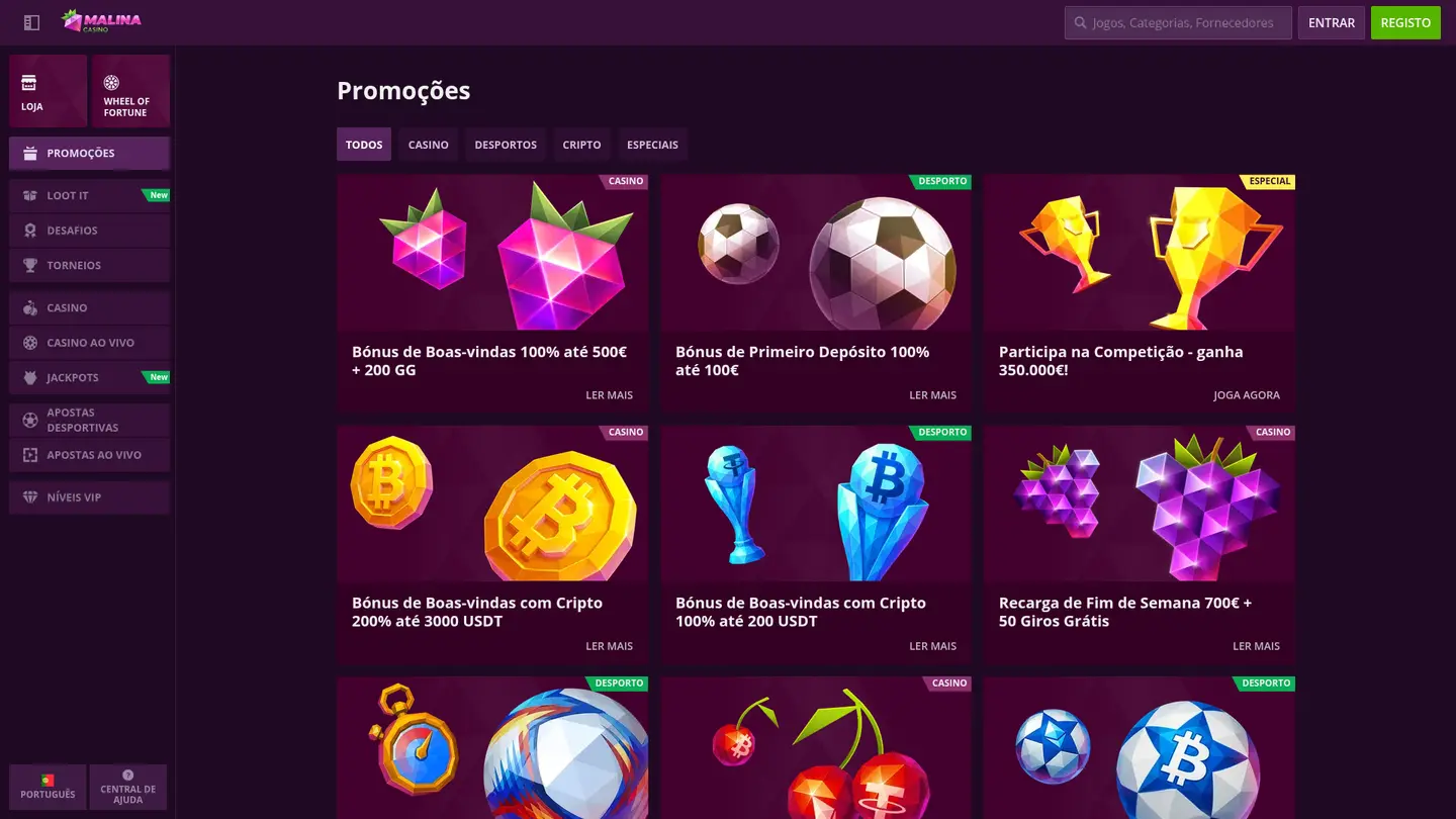 Malina Casino — Promotions