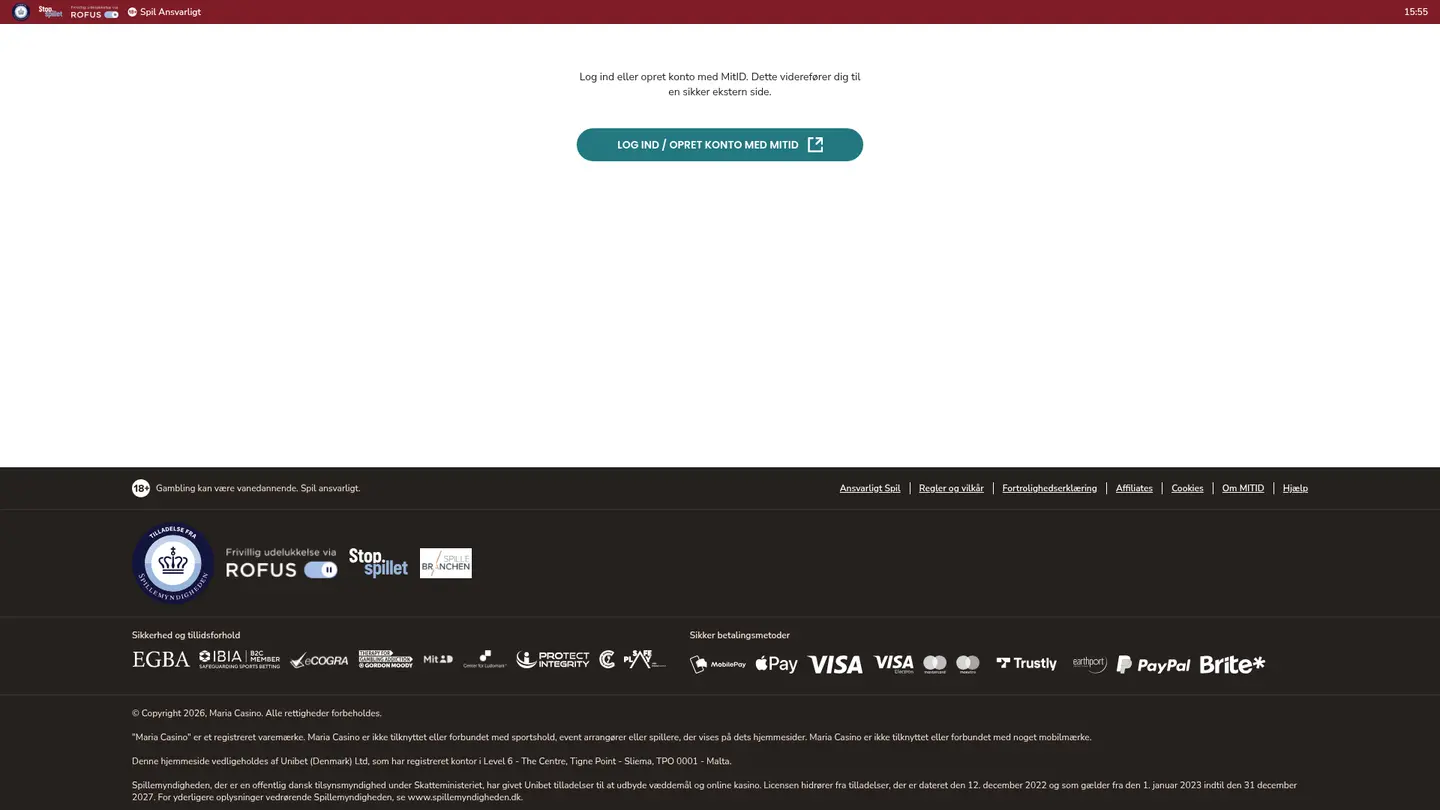 Maria Casino DK — Deposit methods