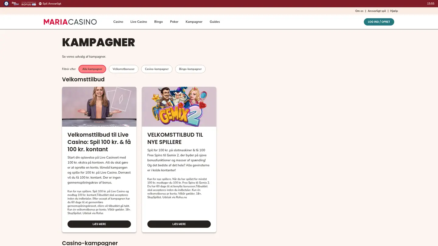 Maria Casino DK — Promotions