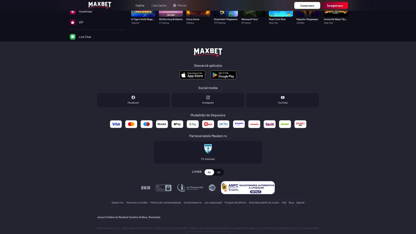 MaxBet Casino — Payment methods and licensing
