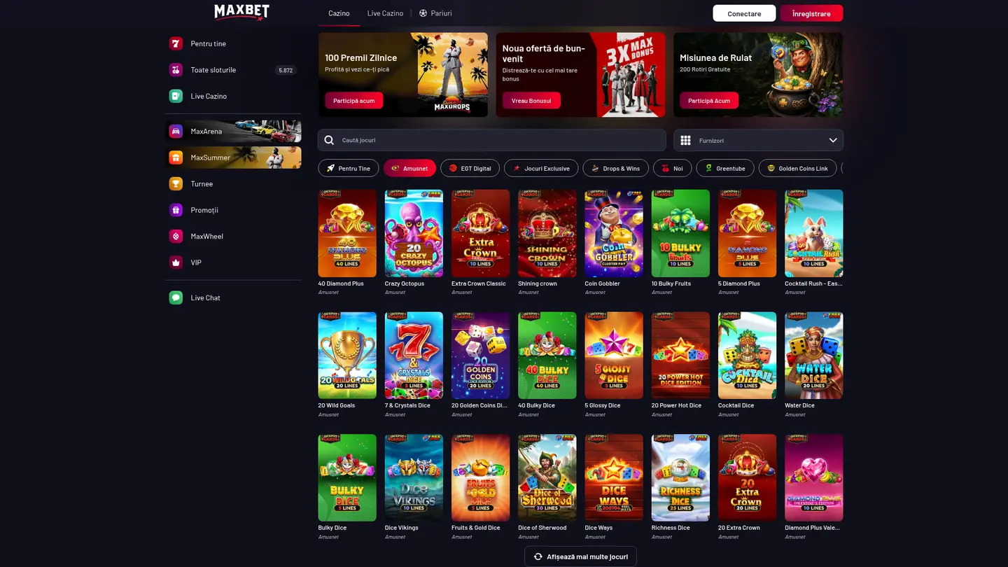 MaxBet Casino — Game lobby