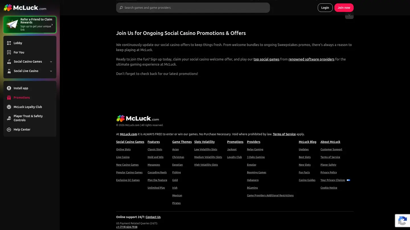 McLuck Casino — Offers in detail