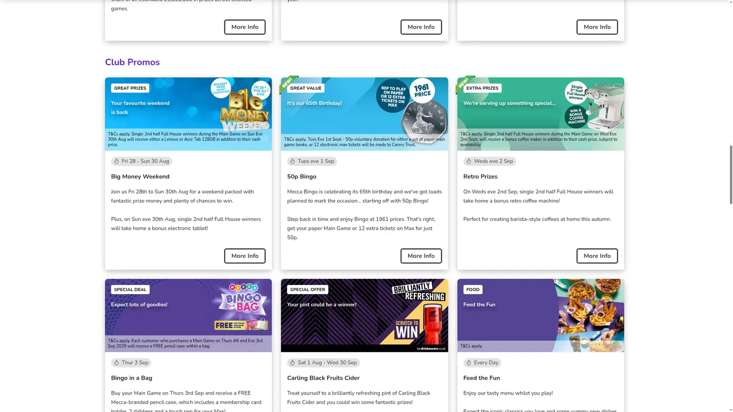 Mecca Bingo Casino — Offers in detail