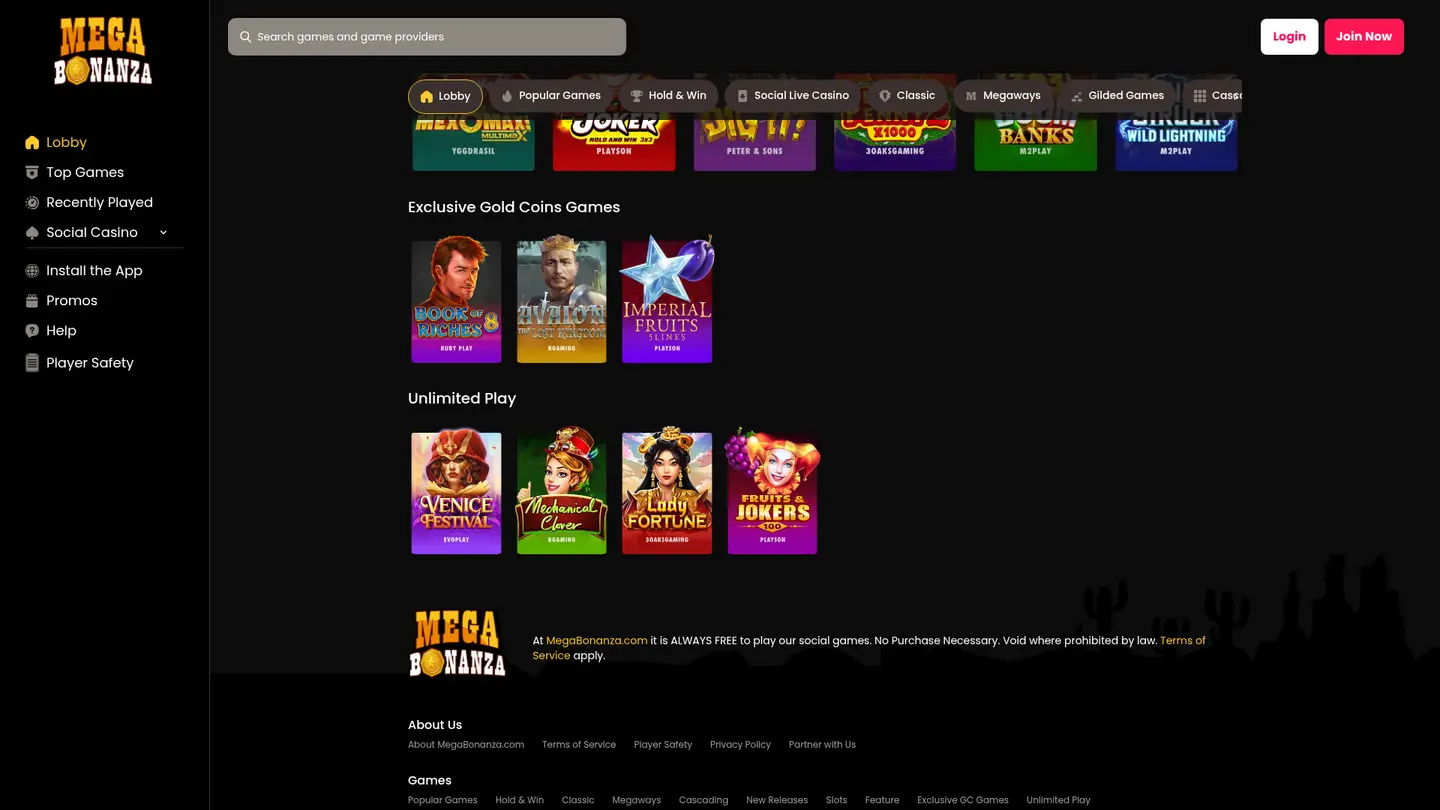 Mega Bonanza Casino — Payment methods and licensing