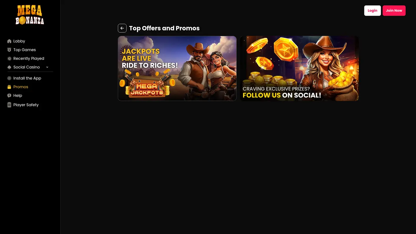 Mega Bonanza Casino — Promotions