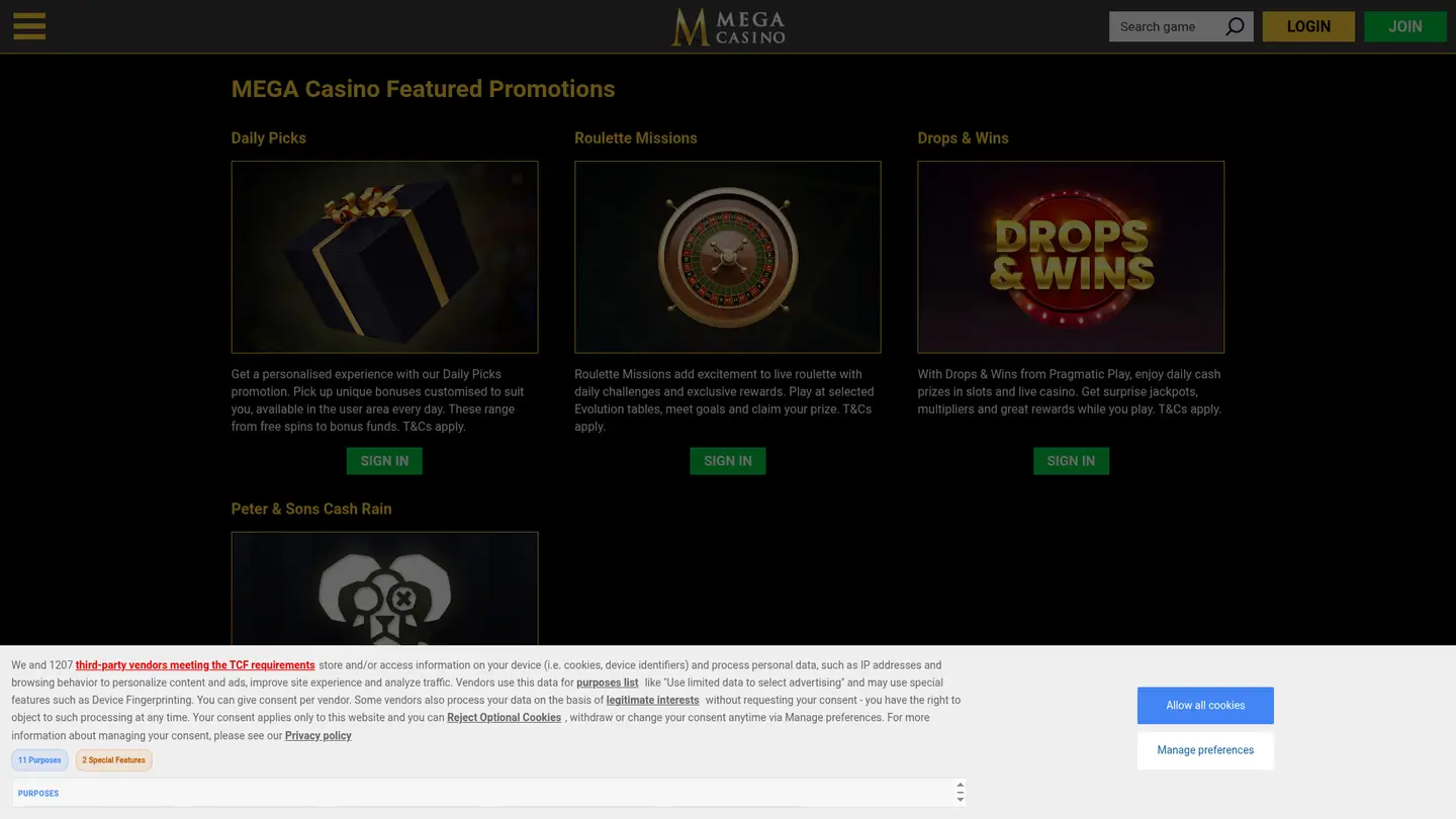 Mega Casino DK — Offers in detail