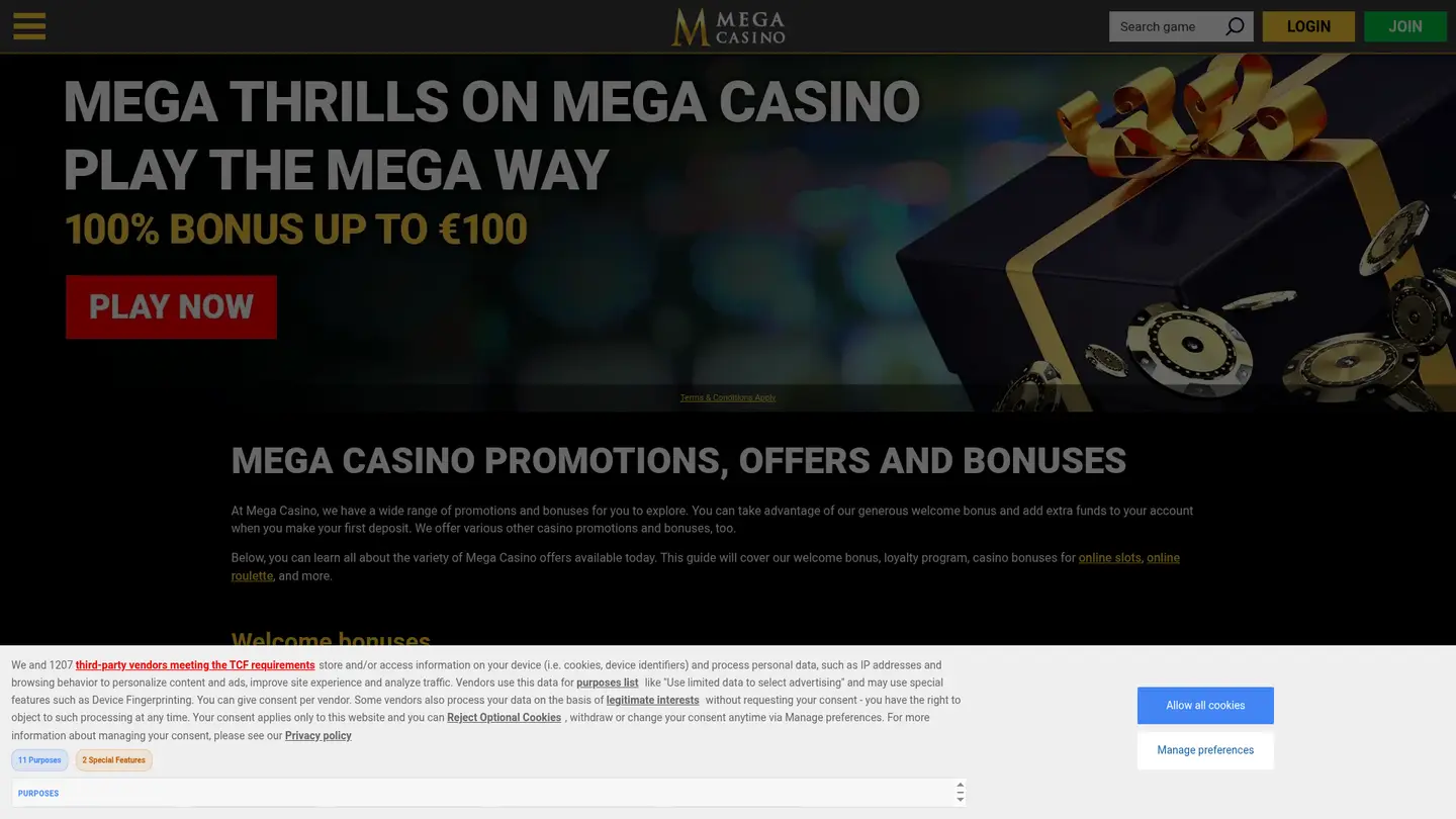 Mega Casino DK — Promotions