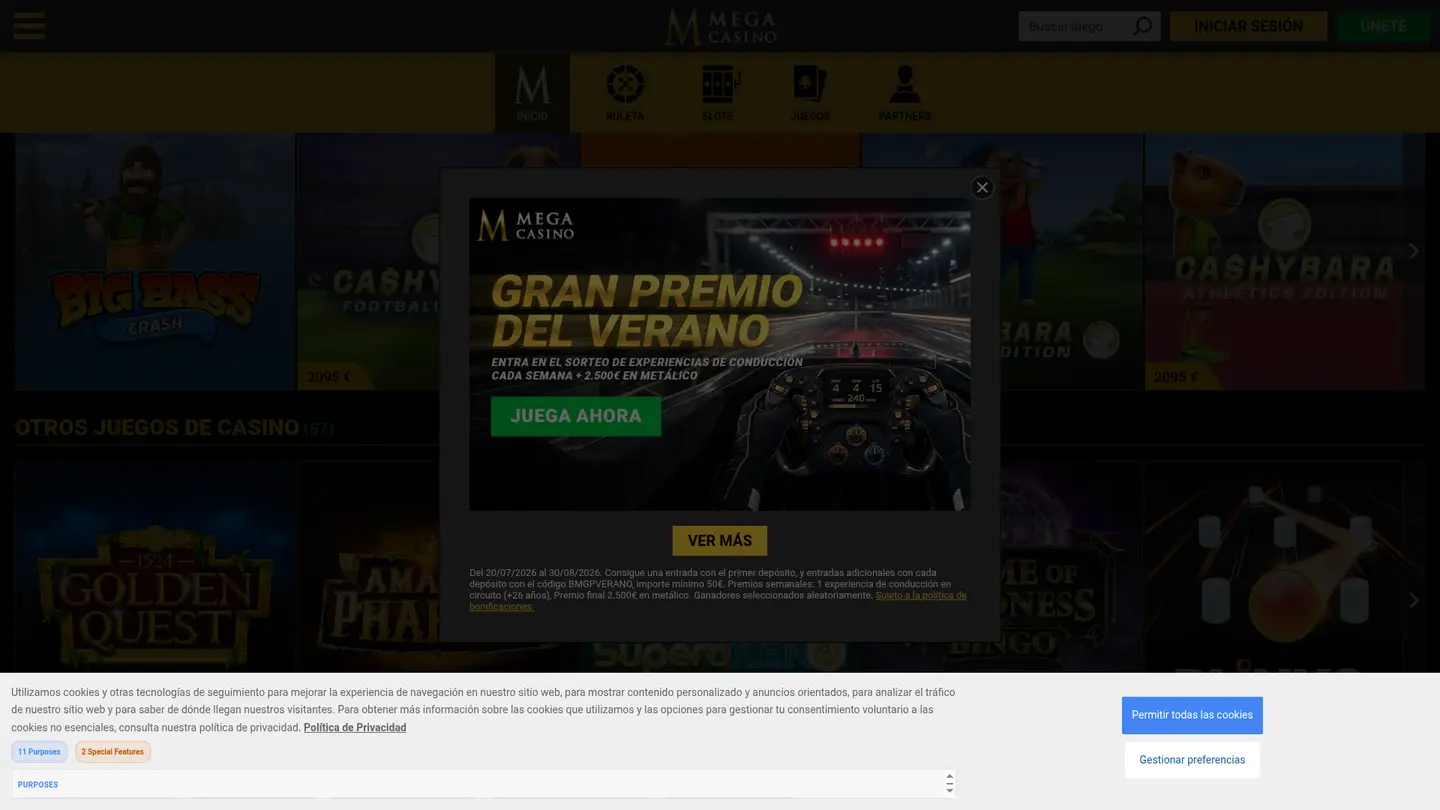 Mega Casino ES — Deposit methods