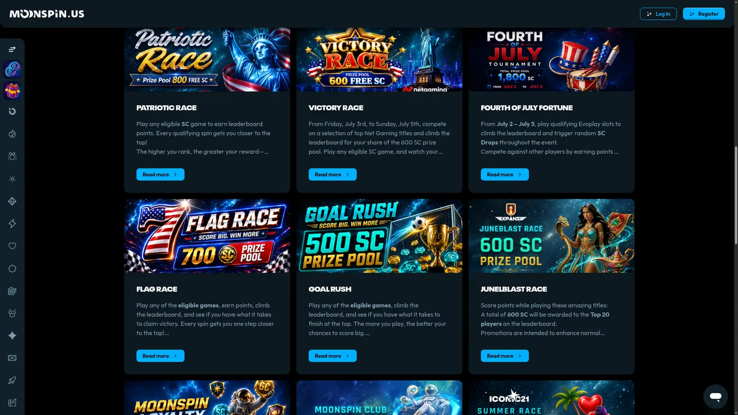 Moonspin Casino — Offers in detail