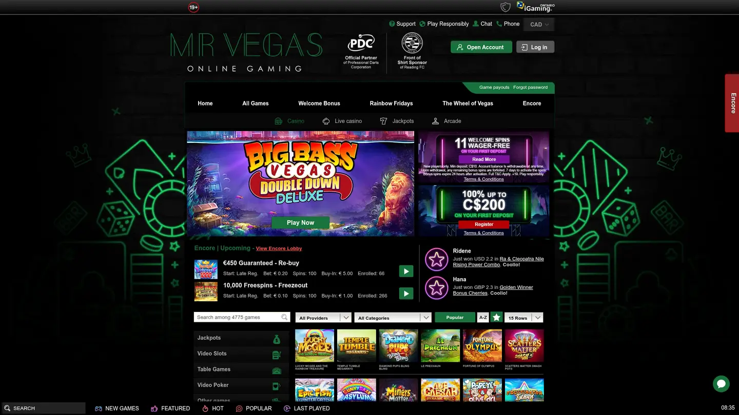 Mr. Vegas Casino Ontario — Promotions