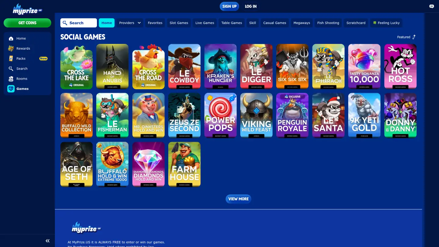 MyPrize.us Casino — Game lobby