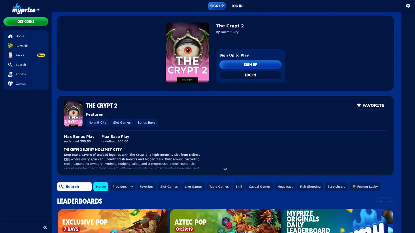 MyPrize.us Casino — Terms in detail