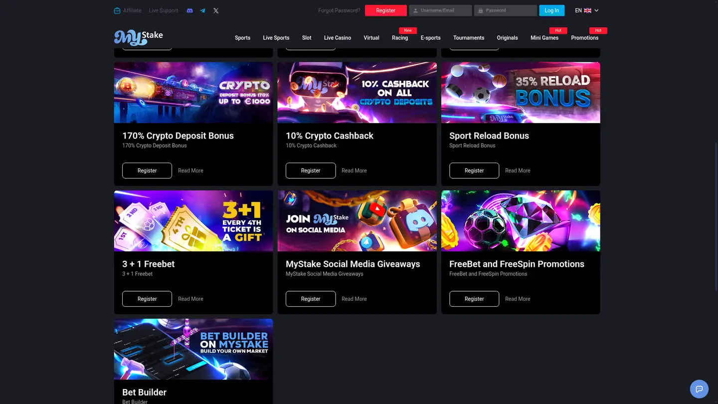 MyStake Casino — Offers in detail