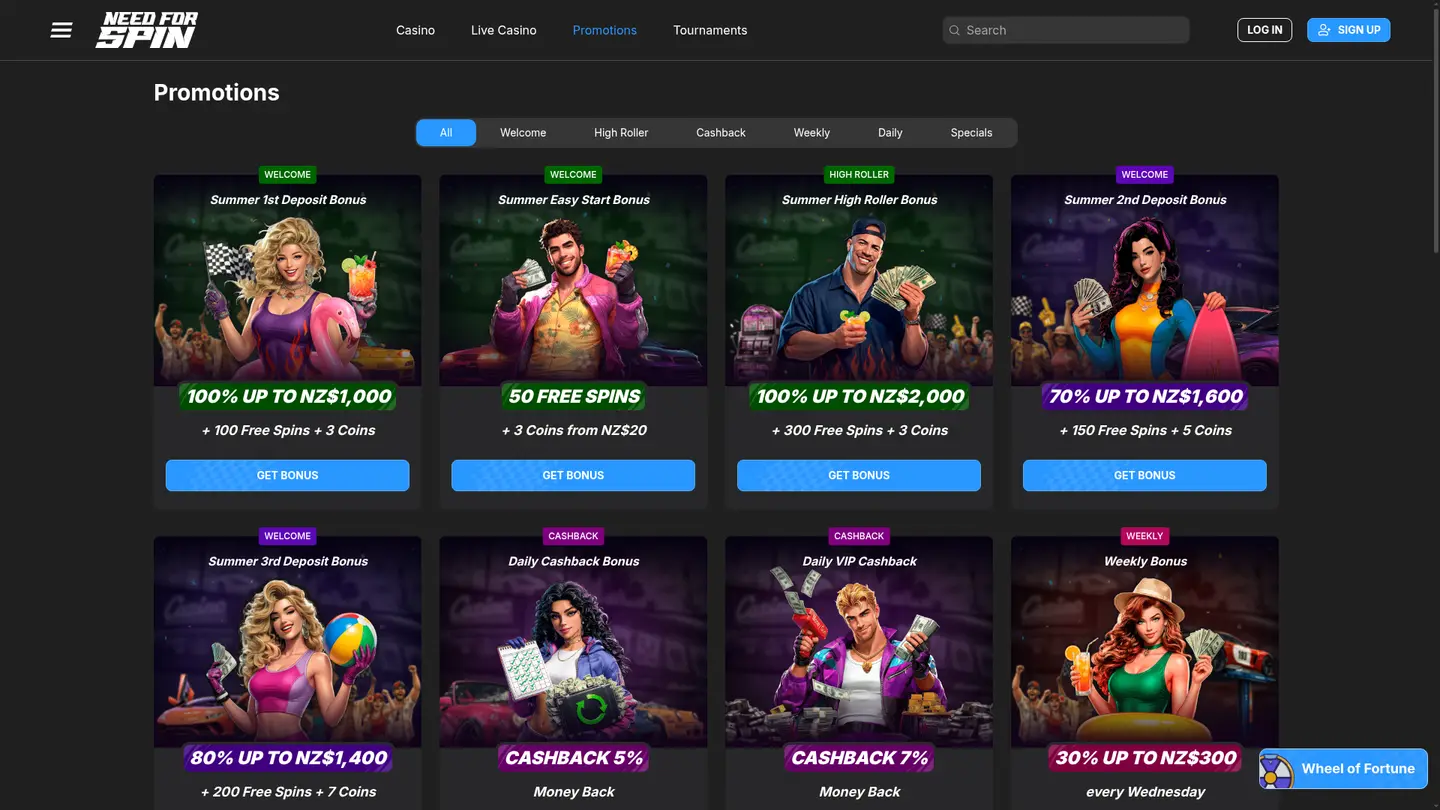 Need For Spin Casino — Promotions