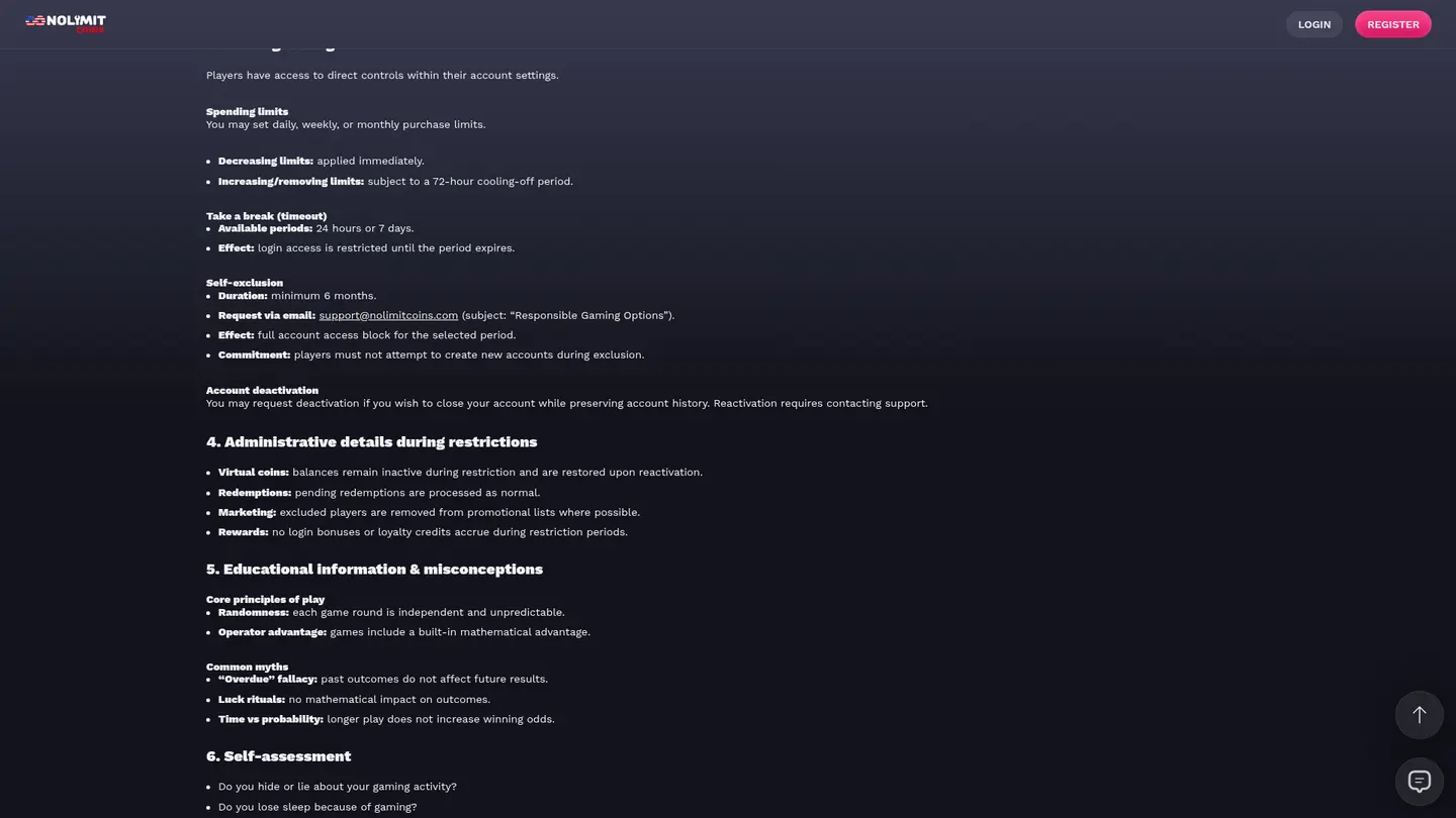 NoLimitCoins Casino — Support in detail