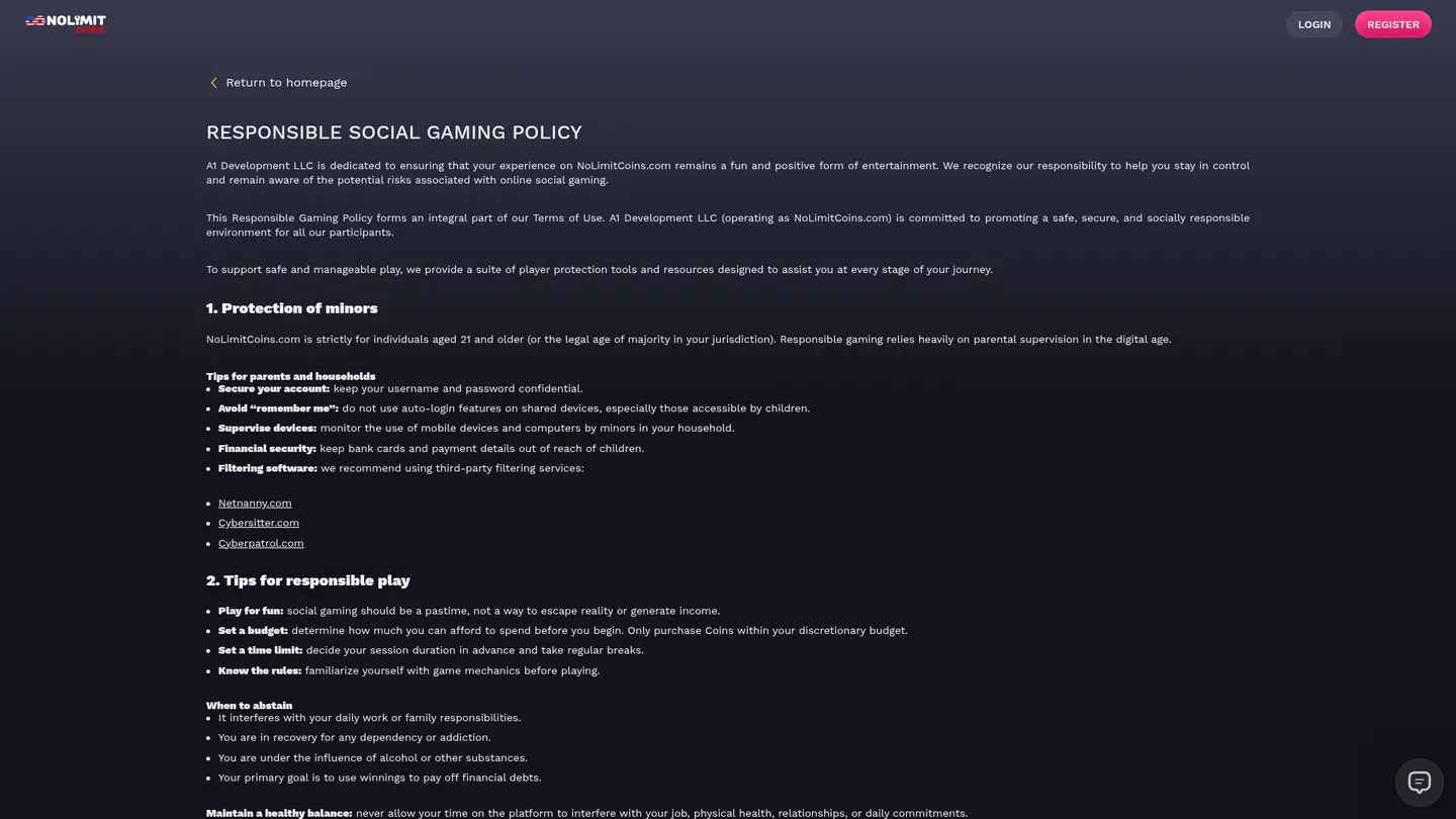 NoLimitCoins Casino — Support and licensing