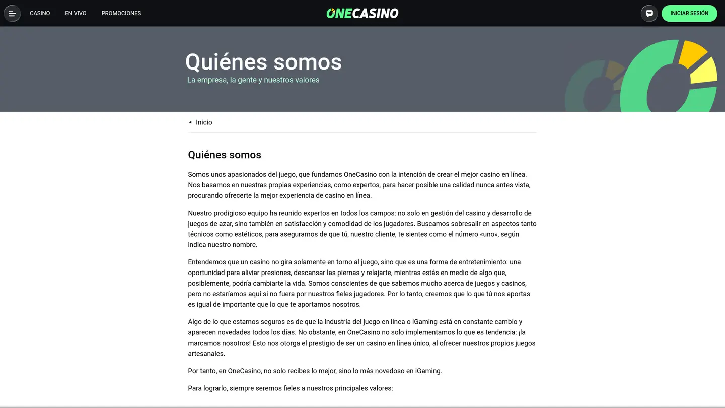 One Casino ES — Support and licensing