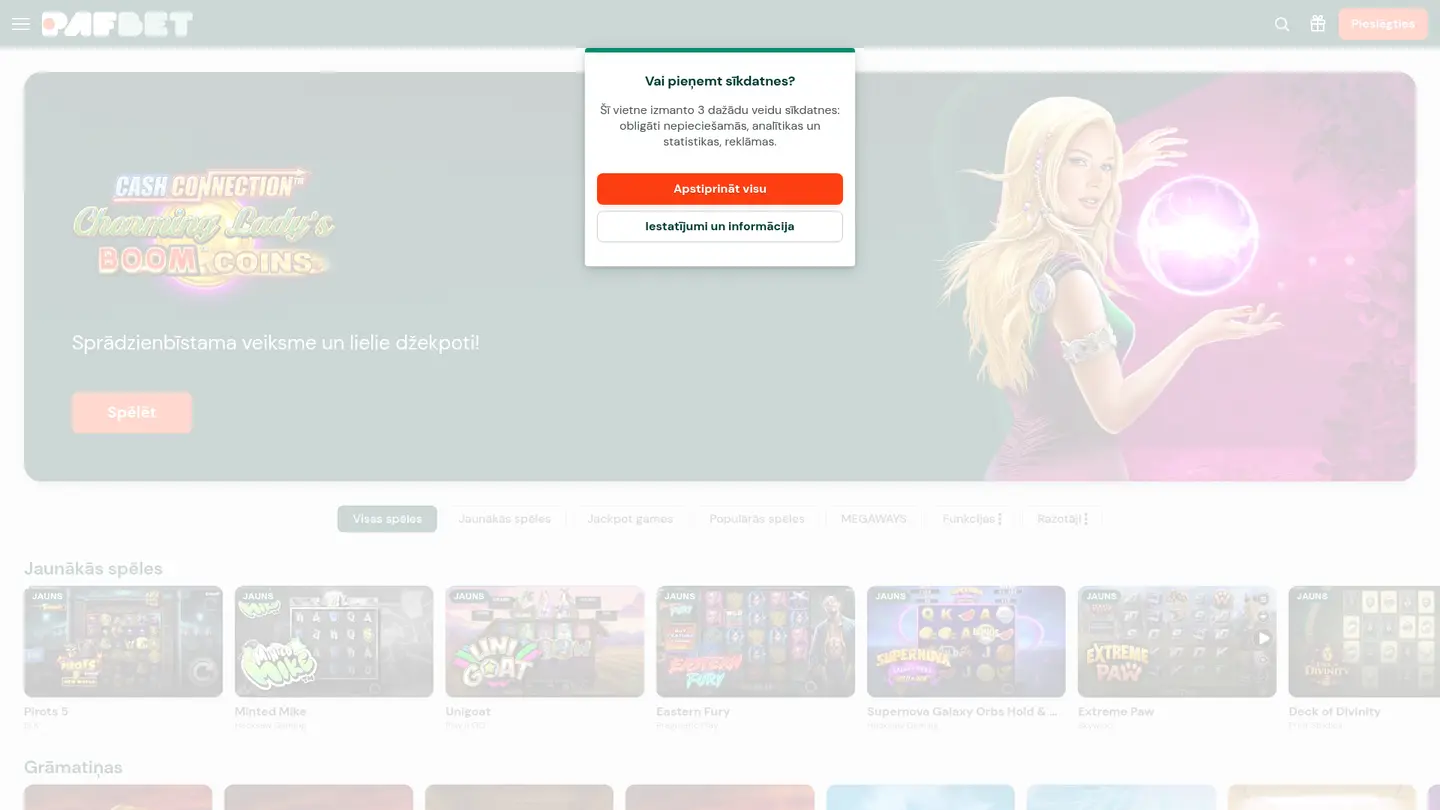 Pafbet Casino — Game lobby