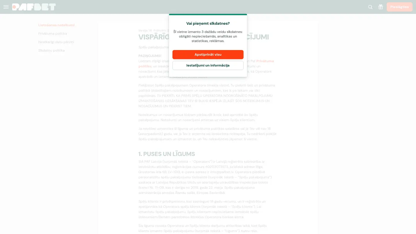 Pafbet Casino — Withdrawal terms