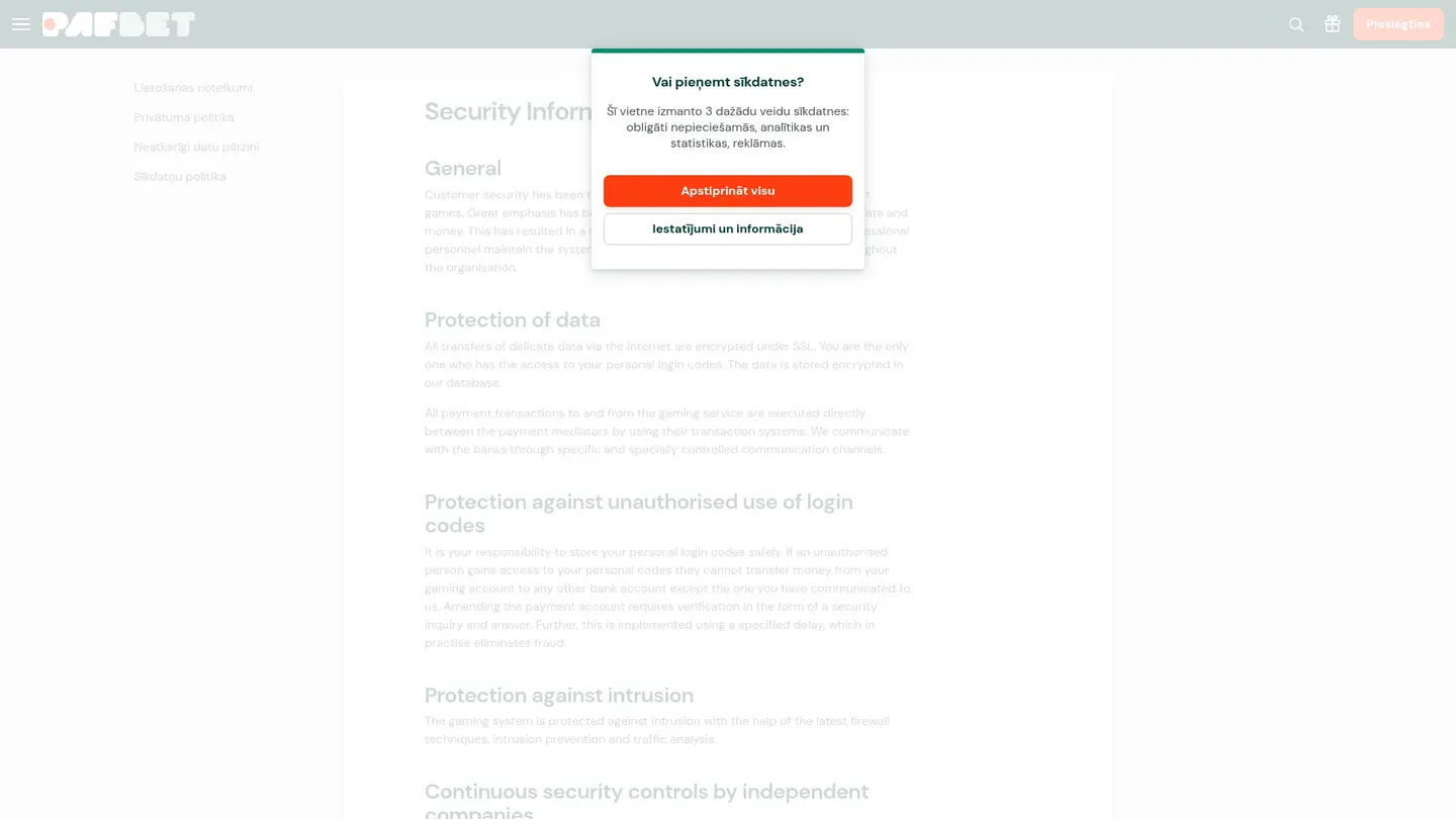 Pafbet Casino — Support and licensing