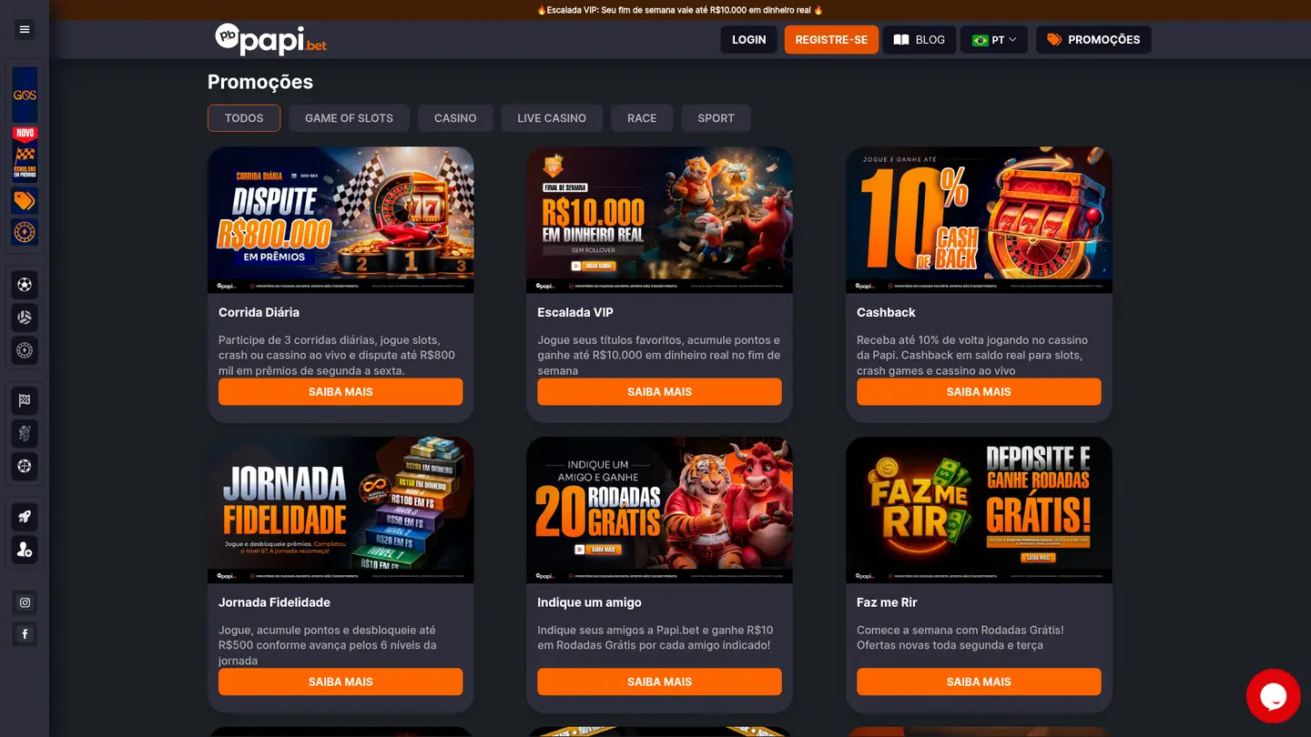 Papi Games Casino — Offers in detail