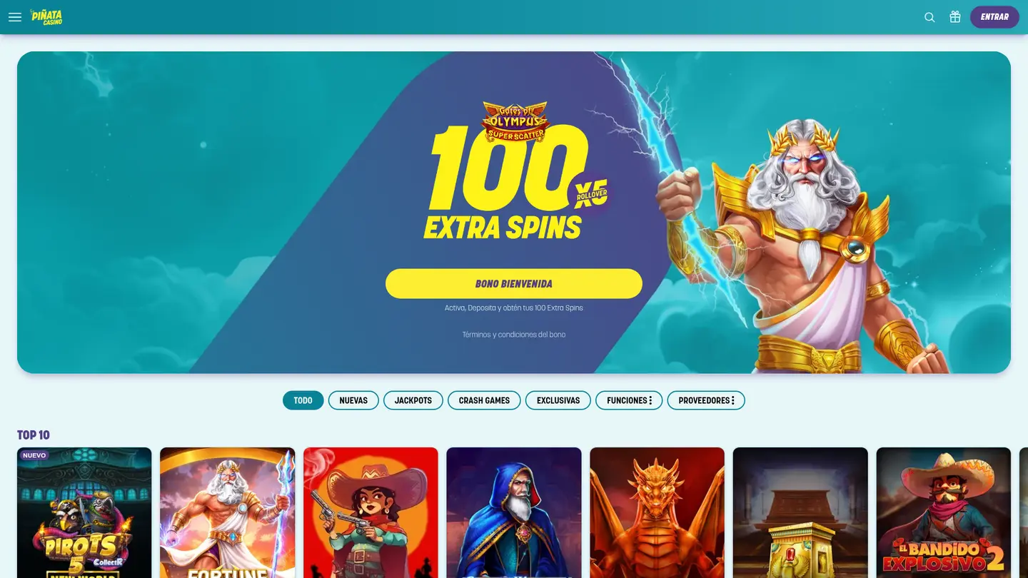 Pinata Casino — Game lobby