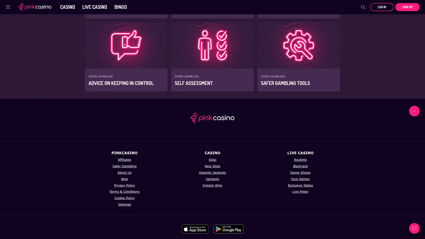 Pink Casino — Support in detail