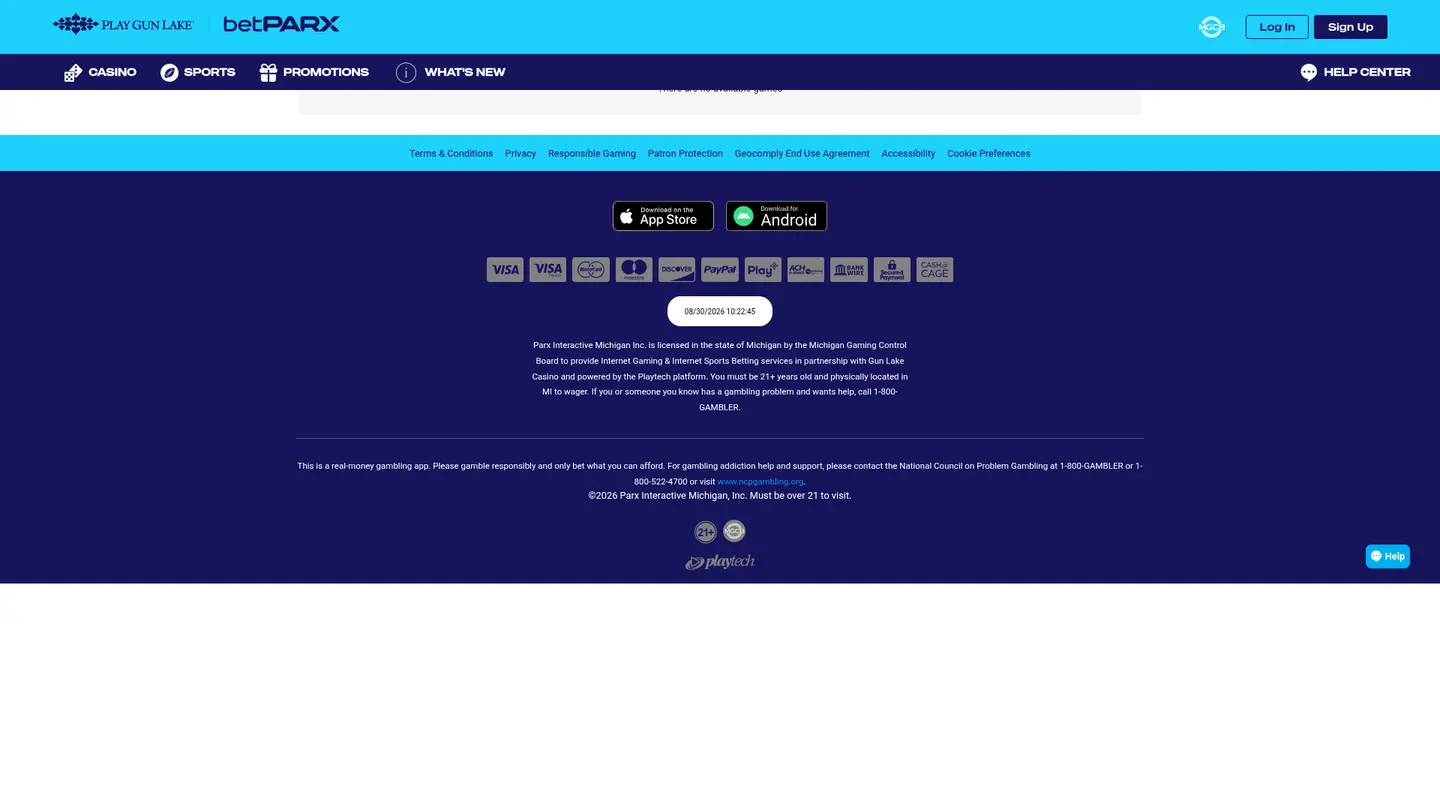 Play Gun Lake Casino — Game lobby