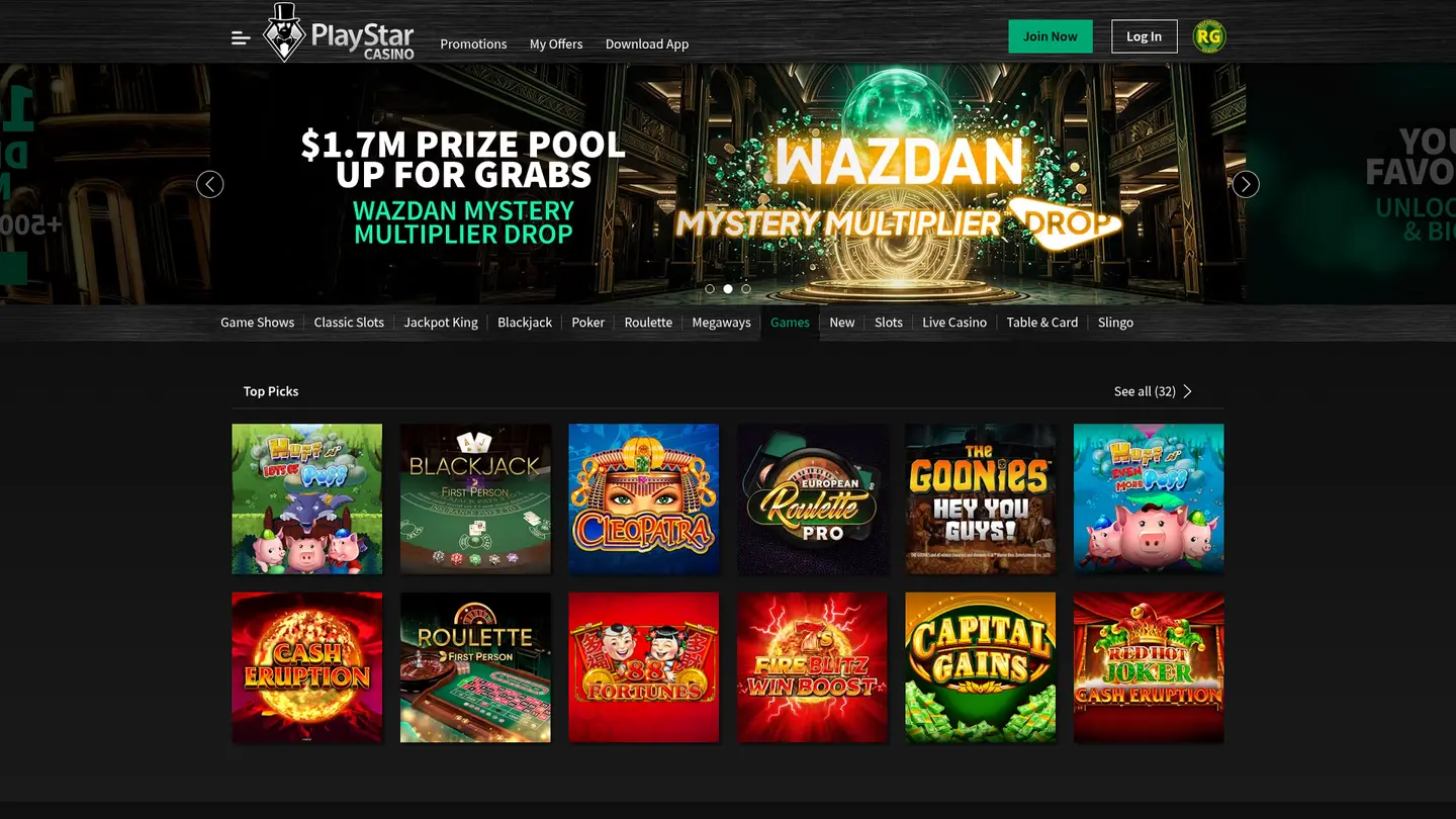 PlayStar Casino — More of the lobby