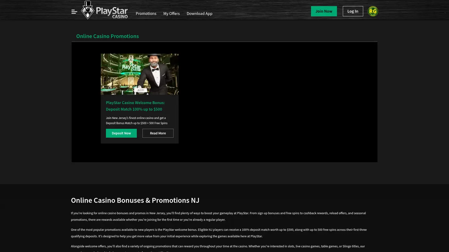 PlayStar Casino — Offers in detail