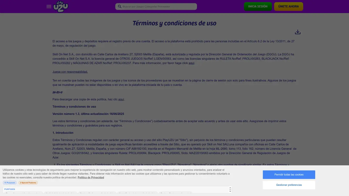 PlayUZU Casino ES — Withdrawal terms