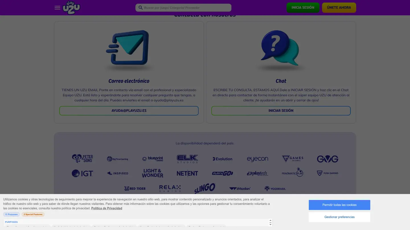 PlayUZU Casino ES — Support in detail