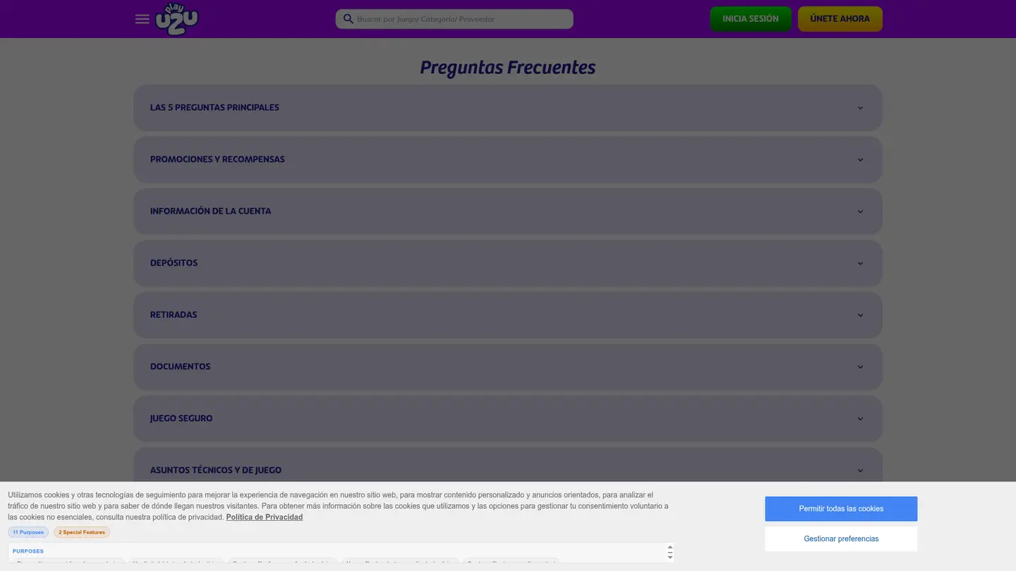 PlayUZU Casino ES — Support and licensing