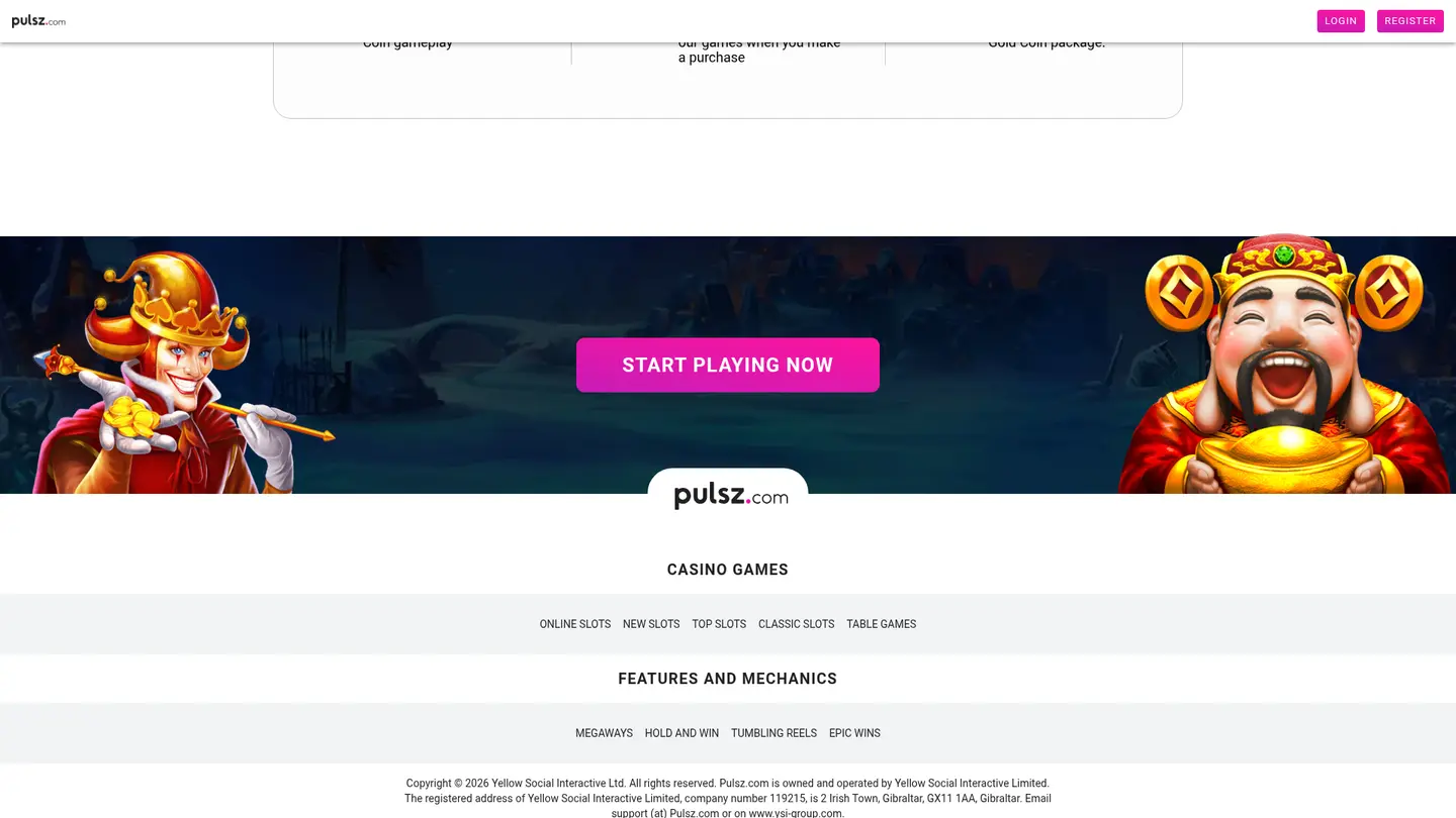 Pulsz Casino — Payment methods and licensing