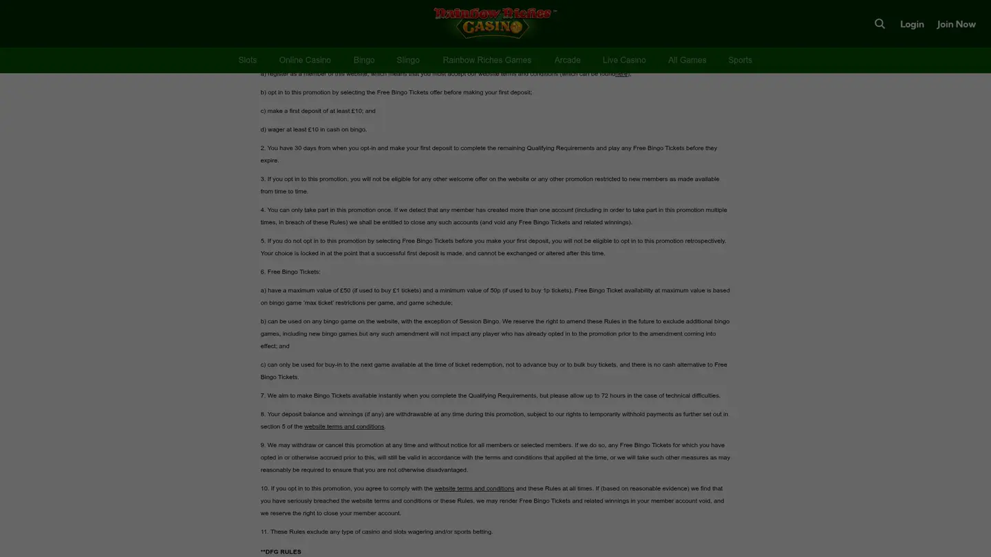 Rainbow Riches Casino — Payment methods and licensing