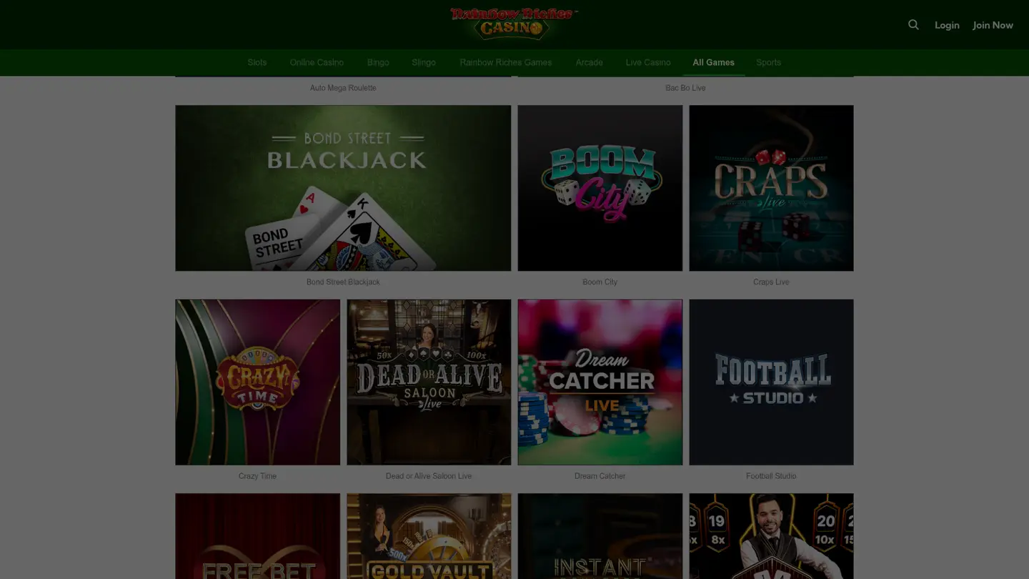 Rainbow Riches Casino — More of the lobby