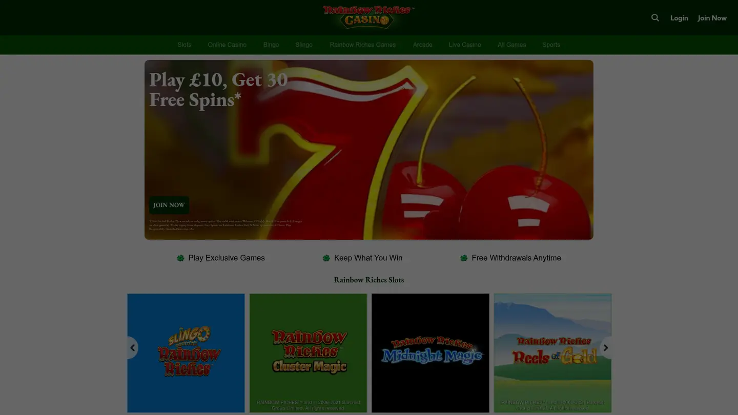 Inside Rainbow Riches Casino: Games, Banking and the Small Print