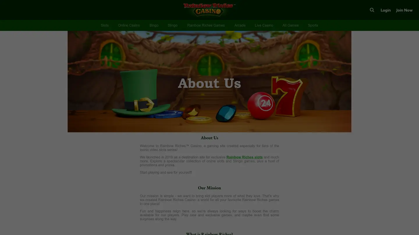 Rainbow Riches Casino — Support and licensing