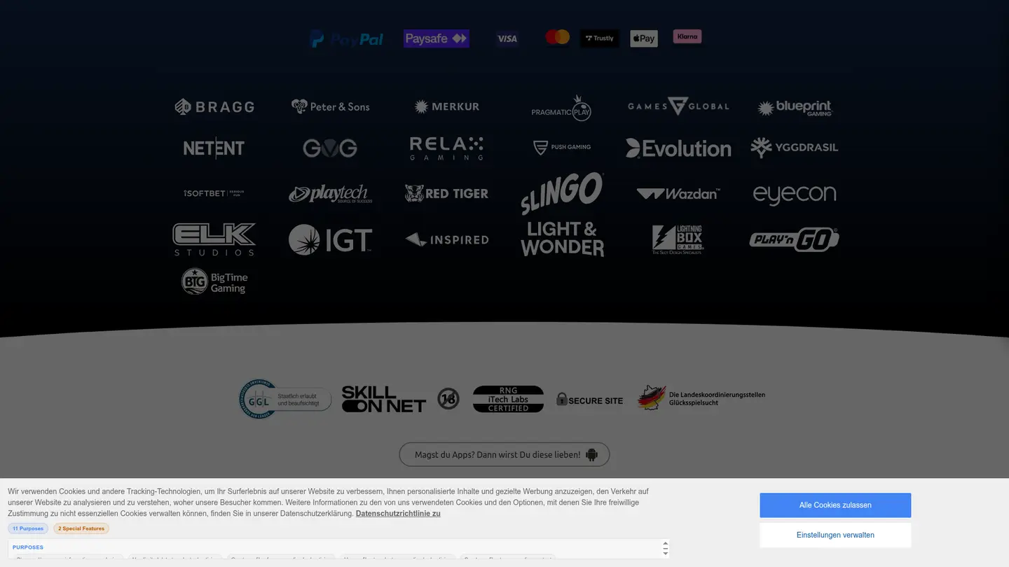Redkings Casino DE — Payment methods and licensing