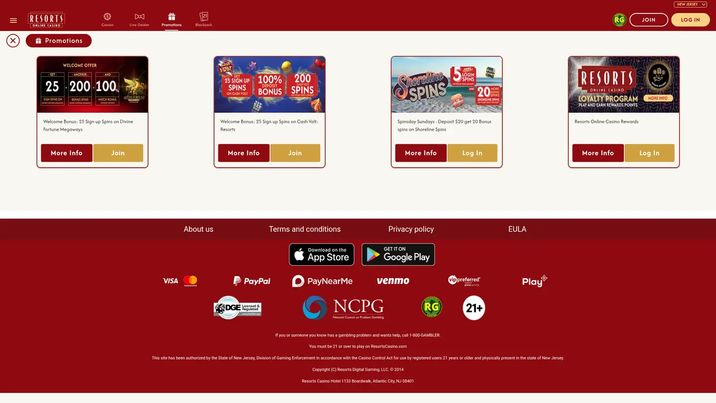 Resorts Casino — Promotions