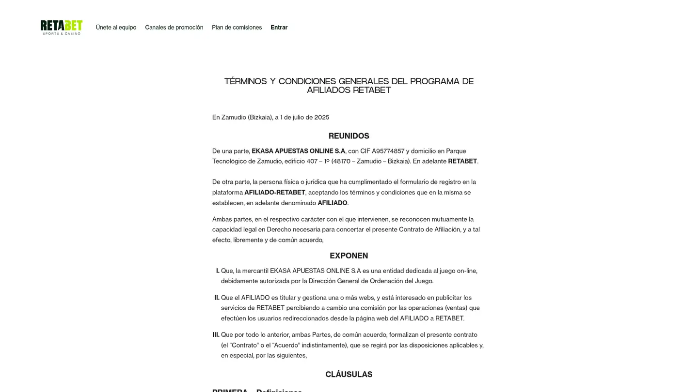 RETAbet Casino — Withdrawal terms