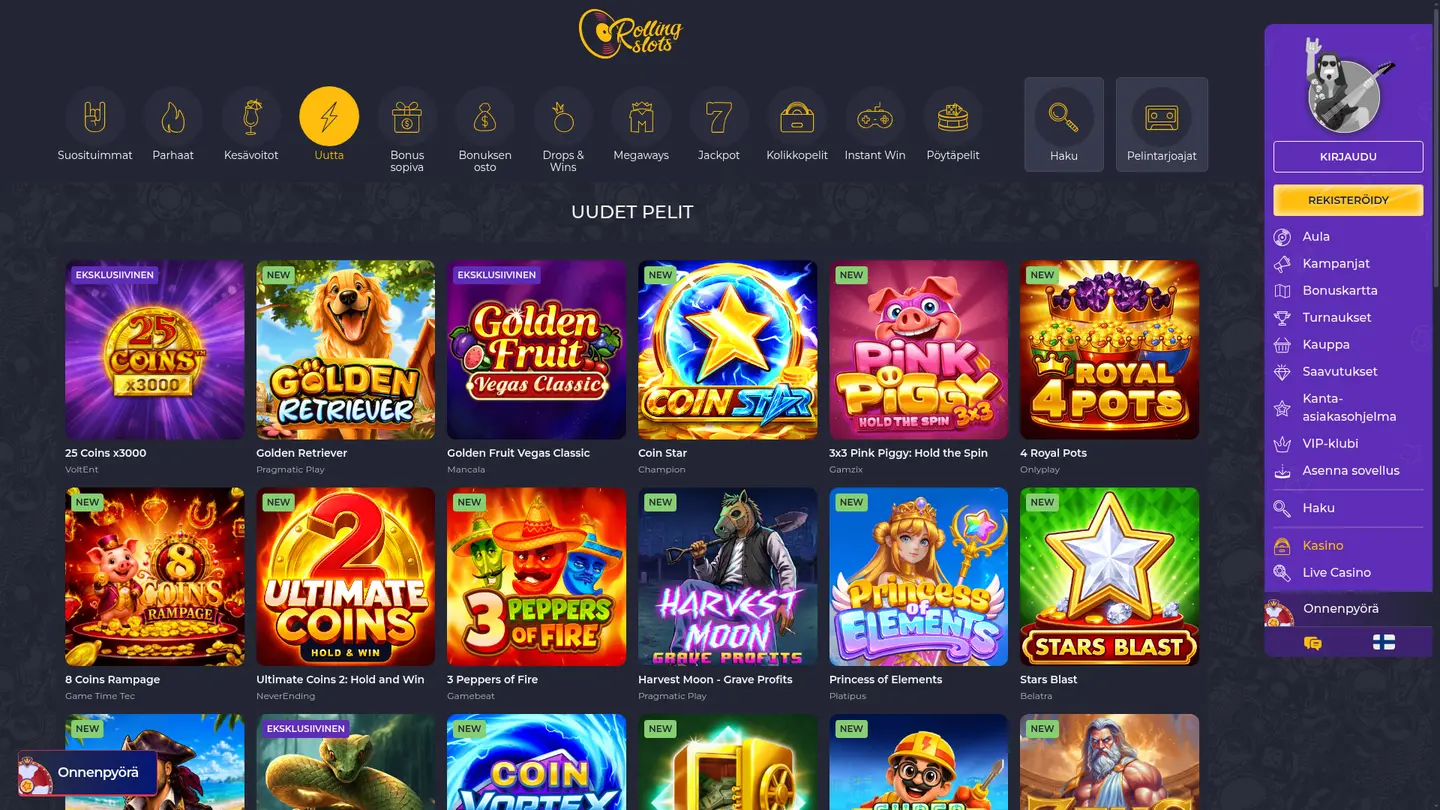 Rolling Slots Casino — Game lobby