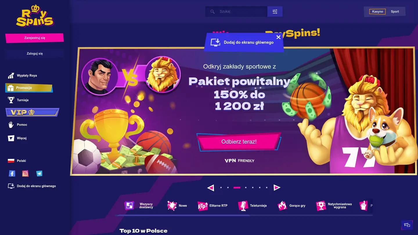 Royspins Casino — Payment methods and licensing