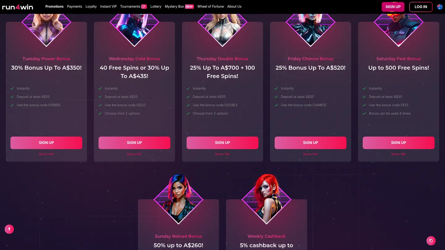 Run4Win Casino — Offers in detail