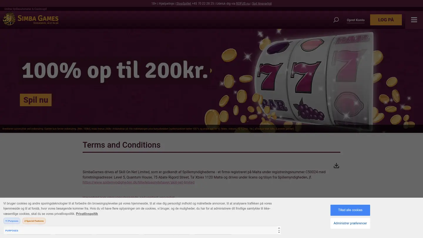 Simba Games Casino DK — Withdrawal terms